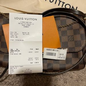 Authentic Louis Vuitton Favorite MM Damier Ebene